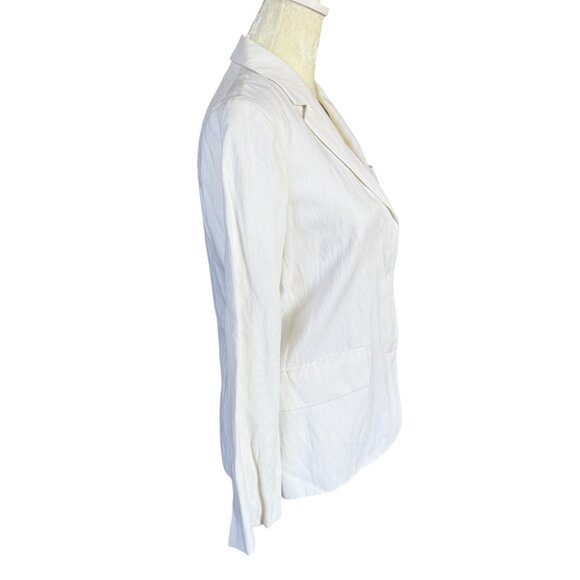 VINCE white collared long sleeve jacket blazer women's size 4 - Picture 3 of 8